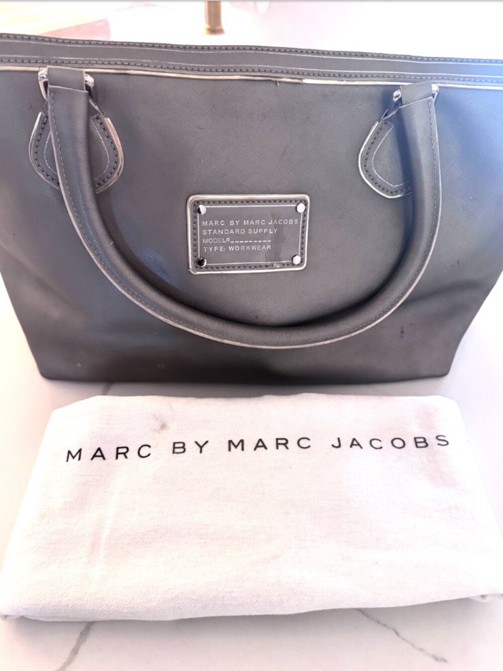 Marc Jacobs Silver Leather Tote